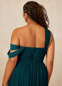 Christian Siriano Bridal for Azazie 1014 Bridesmaid Dresses Pine A-Line Off the Shoulder Chiffon Dress image16