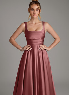 Azazie Azaria Bridesmaid Dresses Amethyst A-Line Corset Stretch Satin Dress image6