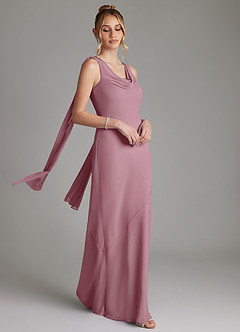 Azazie Essence Bridesmaid Dresses Vintage Mauve Sheath Chiffon Dress image6