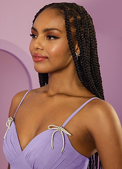 Barbie ♥ Azazie Jurken voor bruidsmeisjes Jurk van Chiffon met A-Lijn met Zakken Lila image10