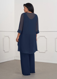 Azazie Maura Mother of the Bride Dresses Dark Navy Jumpsuit/Pantsuit Sequins Chiffon Dress image7