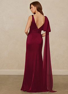 Christian Siriano Bridal for Azazie 1011 Bridesmaid Dresses Burgundy Mermaid Bow Stretch Satin Dress image2
