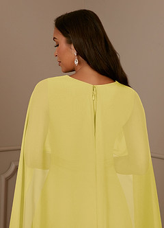 Azazie Isa 신부의 어머니 드레스 A라인 주름진 쉬폰 플로어 길이 드레스 image6