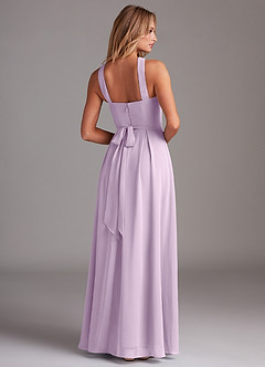 Azazie Dixie Brautjungfernkleider A-Linie Halter Gefaltet Chiffon Kleid Frostiges Flieder image2