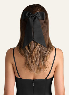 front Matching Color Satin Bow Hair Clip