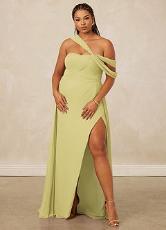 Christian Siriano Bridal for Azazie 1014 Bridesmaid Dresses Lemon Sorbet A-Line Off the Shoulder Chiffon Dress image12