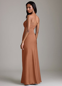 Azazie Saylor Brudtärnklänningar Klä av Sjöjungfru i Stretch Satin Axelbandslös Bronzer image5