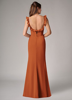 Azazie Callie Bridesmaid Dresses Cinnamon Mermaid Side Slit Chiffon Convertible Dress image2
