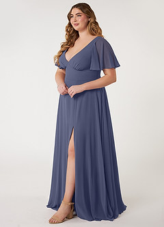 Azazie Kimber Bridesmaid Dresses Stormy A-Line Flounce Sleeve Chiffon Dress image7