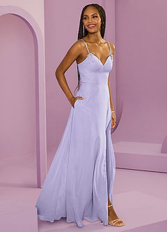 Barbie ♥ Azazie Bridesmaid Dresses Lilac A-Line with Pockets Chiffon Dress image9