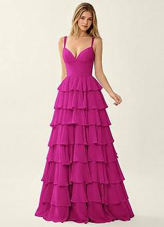 Celeste Hot Pink Ruffled A-line Prom Dress Prom and Homecoming Dresses | Azazie UK Celeste Hot Pink Ruffled A-line Prom Dress Prom and Homecoming Dresses | Azazie UK