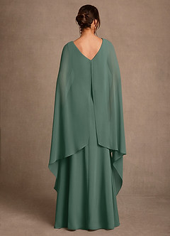 Azazie Liddie Abiti per la Madre della Sposa Abito A-Line in Chiffon Plissettato Muschio Marino image4