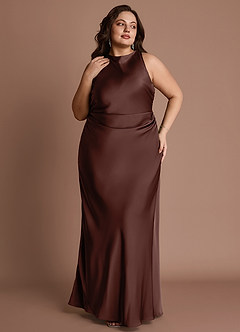 Evadne Mocha Coco Open Back Dress image1