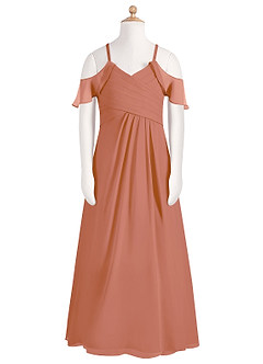 Azazie Dakota Junior Abito A-Line in Chiffon a Spalla Scoperta Più Tagliato image6