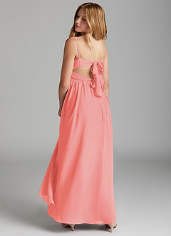 Azazie Zeya Junior Coral A-Line Chiffon Dress image5