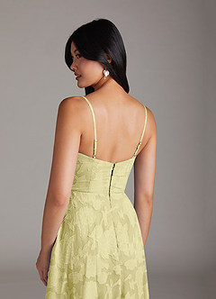 Azazie Moira Brautjungfernkleider A-Linie Seitliche Cut-Outs Blumen-Burnout Kleid Zitronensorbet image6