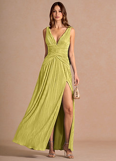 Vestido De Color Amarillo Pálido Maxi Quellia image3