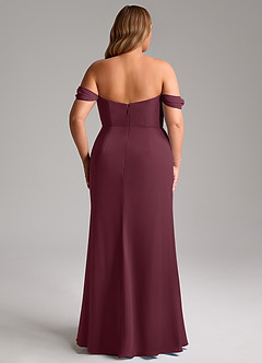 Azazie Saige Bridesmaid Dresses Cabernet A-Line Off the Shoulder Chiffon Convertible Dress image15