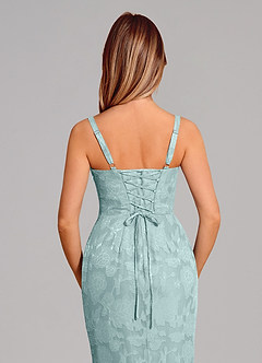 Azazie Aubrey 신부 들러리 드레스 인어 절하다 플로럴 번아웃 바닥 길이 드레스 image2