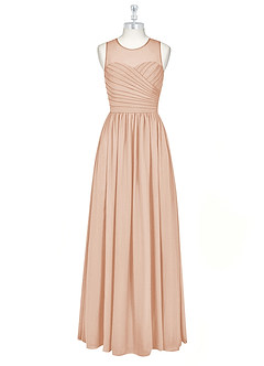 Azazie Nina Bridesmaid Dresses English Rose A-Line Pleated Chiffon Dress image7