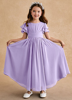 Azazie Ali Final Sale Agave A-Line Pleated Chiffon Dress image1