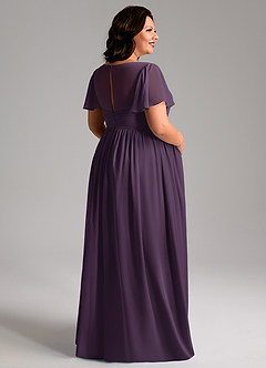 Azazie Verna Maternity Bridesmaid Dresses A-Line V-Neck Ruched Chiffon Floor-Length Dress image2