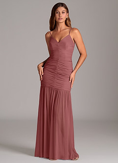 Azazie Aimie Bridesmaid Dresses Amethyst Mermaid Mesh Dress image1