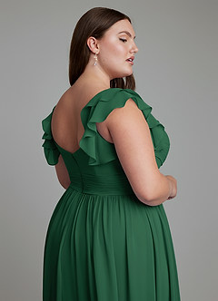 Azazie Anaya Brautjungfernkleider A-Linie Herzausschnitt Chiffon Kleid Dunkelgrün image15