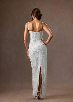 Azazie Era Vestidos de novia Vestido de Diamante Blanco de Encaje de Corte Recto image5