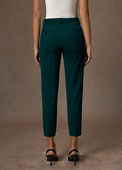 front Whitney Pine Structured Stretch Cropped Dress Pants