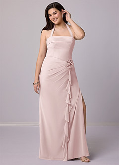 Barbie ♥ Azazie Bridesmaid Dresses Blushing Pink Sheath Strapless Chiffon Convertible Dress image12