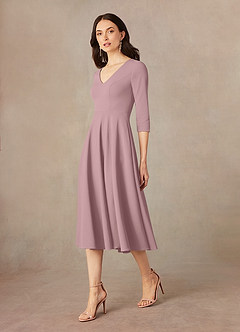 Azazie Nassif Mother of the Bride Dresses Dusty Rose A-Line Stretch Crepe Dress image2