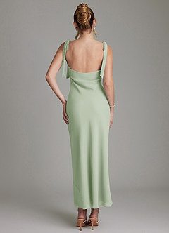 Azazie Luddie Bridesmaid Dresses Dusty Sage Mermaid Bow Chiffon Dress image6