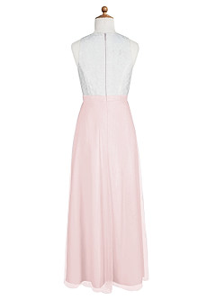 Azazie Albertine Junior Blushing Pink A-Line Lace Chiffon Dress image8