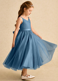 Azazie Patootie Flower Girl Dresses Bermuda A-Line Spaghetti Strap Tulle Dress image4