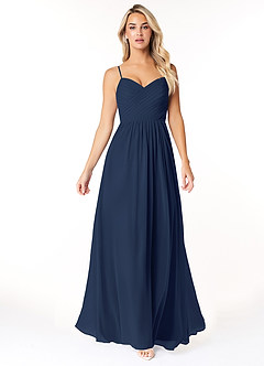 Azazie Lisbon Final Sale Dark Navy A-Line Sweetheart Neckline Chiffon Dress image5