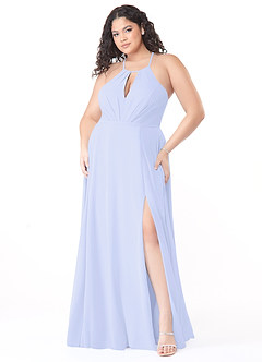Azazie Evalleen Bridesmaid Dresses Lavender A-Line Pleated Chiffon Dress image2