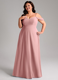 Azazie Marley Bridesmaid Dresses Dusty Rose A-Line Off the Shoulder Chiffon Convertible Dress image14
