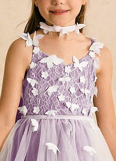 Azazie Darlina Flower Girl Dresses Ivory Wisteria Ball-Gown Lace Tulle Dress image10