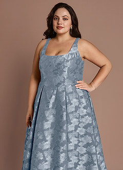 Briac Dusty Blue A-line Midi Dress image5