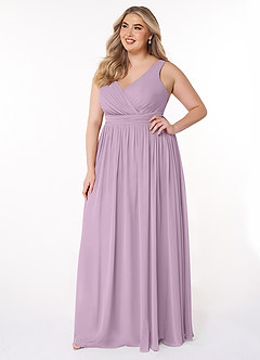 Azazie Kora Bridesmaid Dresses Wisteria A-Line Pleated Chiffon Dress image9