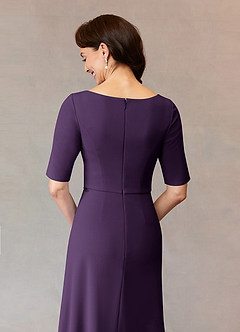 Azazie Joelle Mother of the Bride Dresses Plum A-Line Sequins Stretch Crepe Dress image6