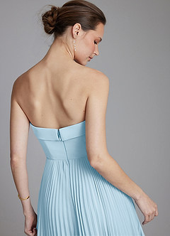 Azazie Mariana Bridesmaid Dresses Sky Blue A-Line Strapless Chiffon Dress image2