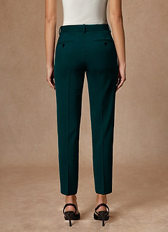 front Whitney Pine Structured Stretch Full Length Pants Suit