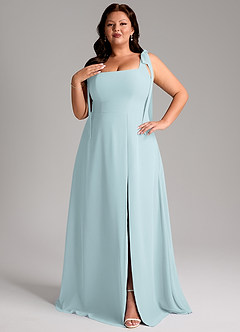 Azazie Debra Bridesmaid Dresses Mist A-Line with Pockets Chiffon Convertible Dress image10