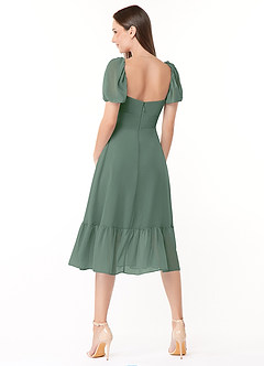 Azazie Baby Bridesmaid Dresses Eucalyptus A-Line Sweetheart Ruched Chiffon Dress image2