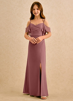 Azazie Pippy Girls Formal Sukienki dla dziewczynek sypiących kwiaty Linia A Dekolt w kształcie serca Szyfon Długość podłogi Sukienka image4