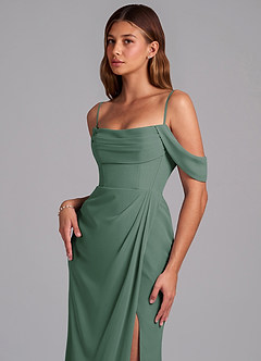 Azazie Johana Jurken voor bruidsmeisjes Converteerbaar Jurk van Chiffon met Zeemeermin Off the Shoulder Zeemos image5