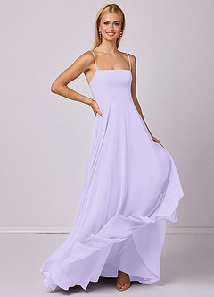 Barbie ♥ Azazie Brautjungfernkleider A-Linie Chiffon Kleid Flieder image3