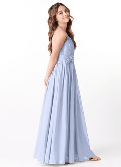 Azazie Astrid Junior Ice A-Line Floral Chiffon Dress image5
